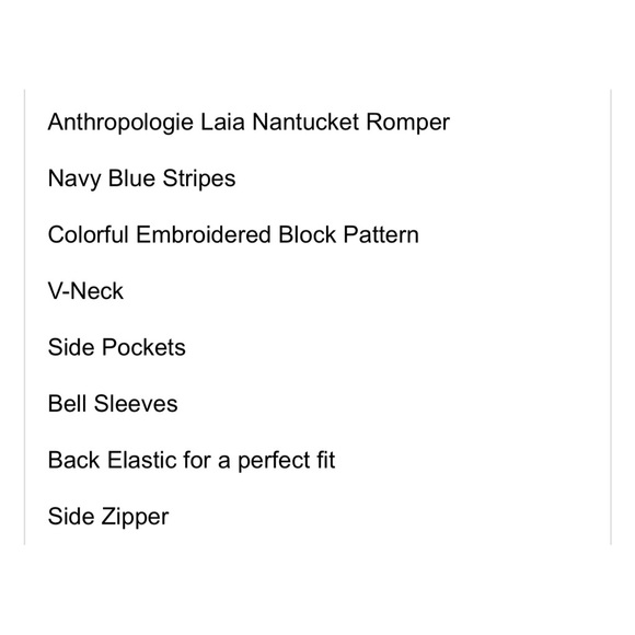 Anthropologie Laia Nantucket Romper NWT Size Small - Picture 14 of 14